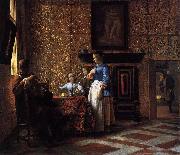 Pieter de Hooch Interior with Figures oil painting reproduction